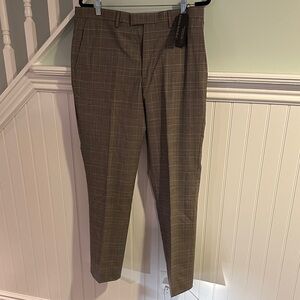 Banana Republic Men's Brown Checkered Dress Pants